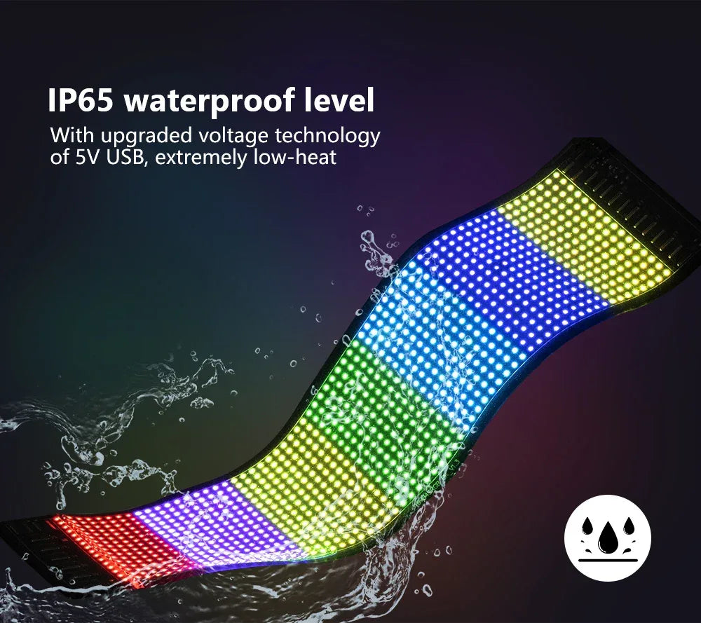 LED Matrix Pixel Panel, Scrolling Bright Advertising LED Signs, Flexible USB 5V LED Car Sign Bluetooth App Control