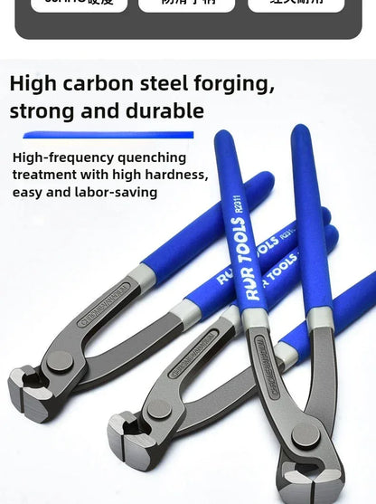 RUR Tower Pincers Non-slip Grips Pliers Flat Mouth Cattle Horse Hoof Nippers Snips Puller Hand Tools Pulling Nails Cutting Wires