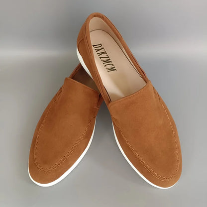 Fashion Classic Suede Leather Loafers Men Casual Shoes Luxury Brand Mens Breathable Slip on Driving Shoes Moccasins
