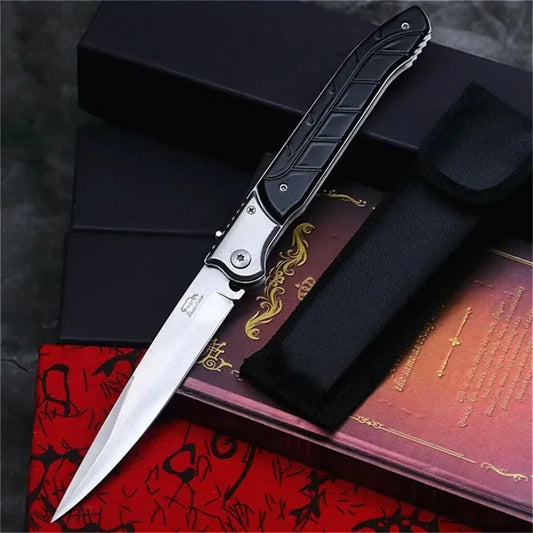 12" Large Folding Pocket Knife, EDC Knife, Stainless Steel Blade and Wooden Handle Folding Knife for Men Outdoor Camping Hunting by PDG ibma