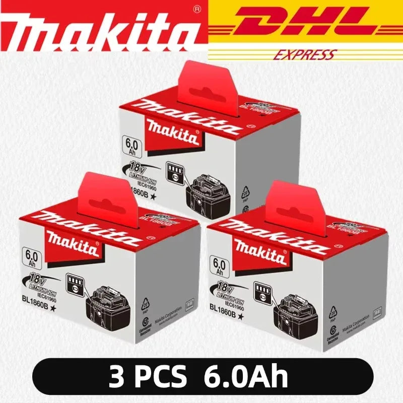 100% Original Makita 18V Battery 18V 6Ah Replacement Battery for Makita BL1860B BL1850 BL1840 BL1830 Li-ion Power Tool Battery