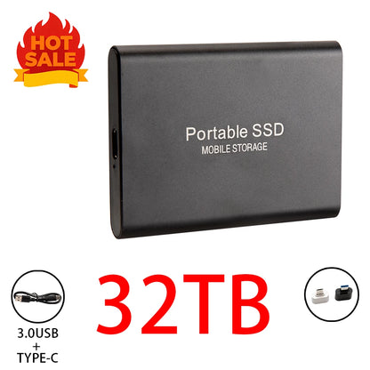 Highly cost-effective external hard drive, durable, efficient, and portable, with 256TB high-speed USB 3.1 Type C