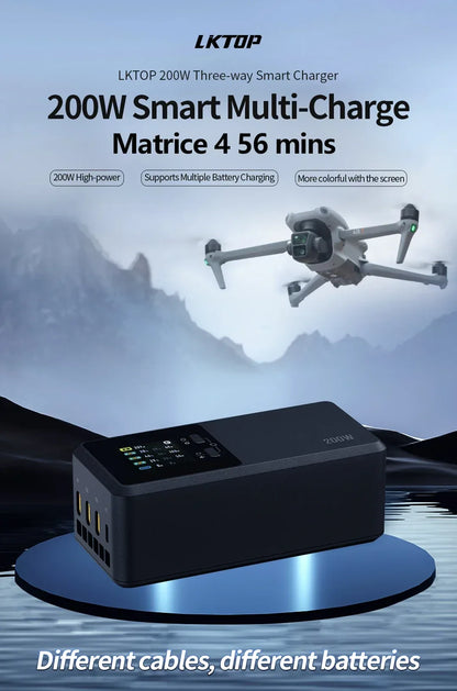 JHDDJI Matrice 4T/4E Battery Charger 200W Butler three-channel smart charger can charge 3 batteries at the same time