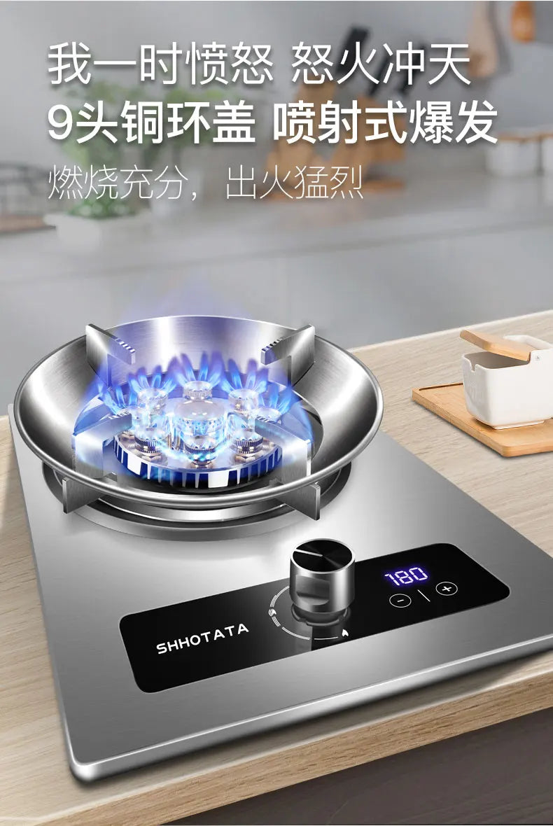 Built-in Kitchens Cookers Home Gas Stove Single Stove Stainless Steel Fierce Fire  Stoves Table Kitchen Household use