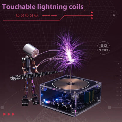 Tesla Coil Speaker Plam Music Loudspeaker Wireless Lighting High Frequency Pulse Test Apparatus for Experiment Science Education