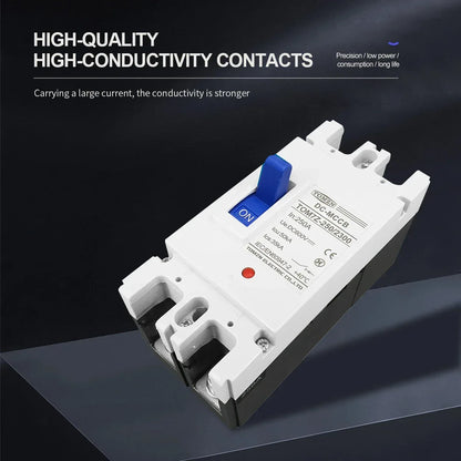 TOMZN 2P DC MCCB 600V Solar Molded Case Circuit Breaker Overload Protection Switch Protector for Solar Photovoltaic PV
