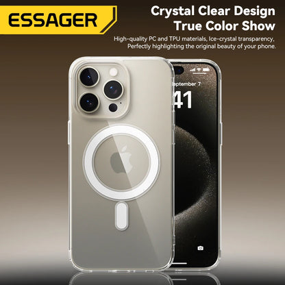 Essager Magnetic Case for iPhone 15 14 13 12 Pro Max Case Shockproof Cover for iPhone 14 Pro Max 15 Plus 15pro Macsafe TPU Cases