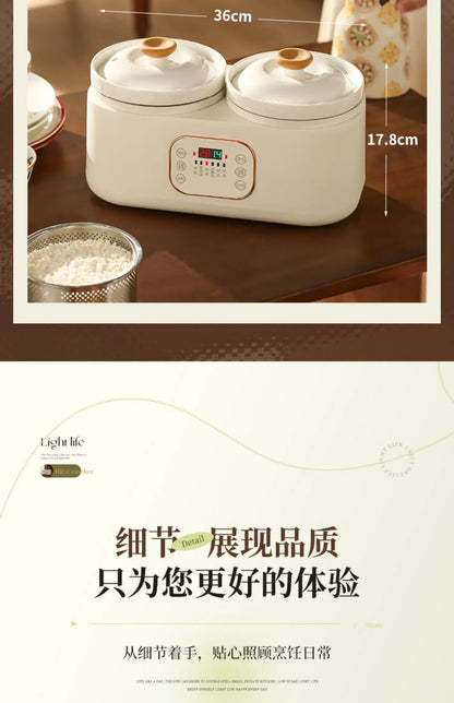 Ceramic Electric Stew Pot Porridge Cooker Porridge Stew Pot Electric Casserole Household Automatic Stew Pot Самогонный Аппарат
