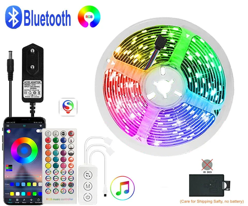 RGB Led Lights Strip Wifi Bluetooth Adhesive Led Tape Rgb 5050 Led Strips For Bedroom Party Lights Wall Room Decoration