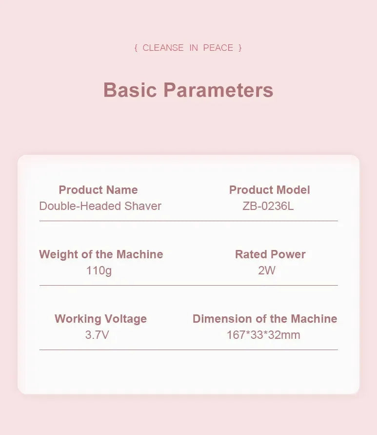 Electric Razors for Women 2in1 Bikini Trimmer Facial Mustache Shavers for Ladies Body Underarms Legs Portable Painless Epilator