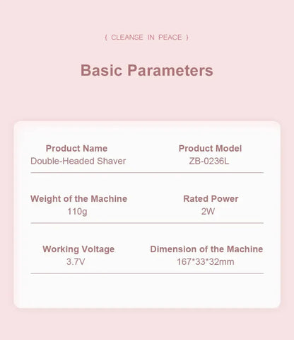 Electric Razors for Women 2in1 Bikini Trimmer Facial Mustache Shavers for Ladies Body Underarms Legs Portable Painless Epilator