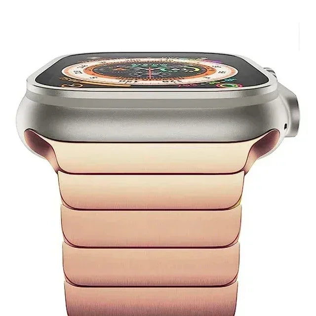 Titanium color band For Apple Watch Band Ultra 2 49mm 9 8 7 5 4 se 6 for iwatch 45mm 41 42 44mm 38 40mm stainless steel bracelet