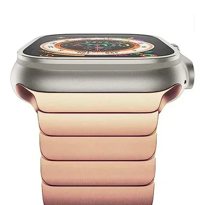 Titanium color band For Apple Watch Band Ultra 2 49mm 9 8 7 5 4 se 6 for iwatch 45mm 41 42 44mm 38 40mm stainless steel bracelet