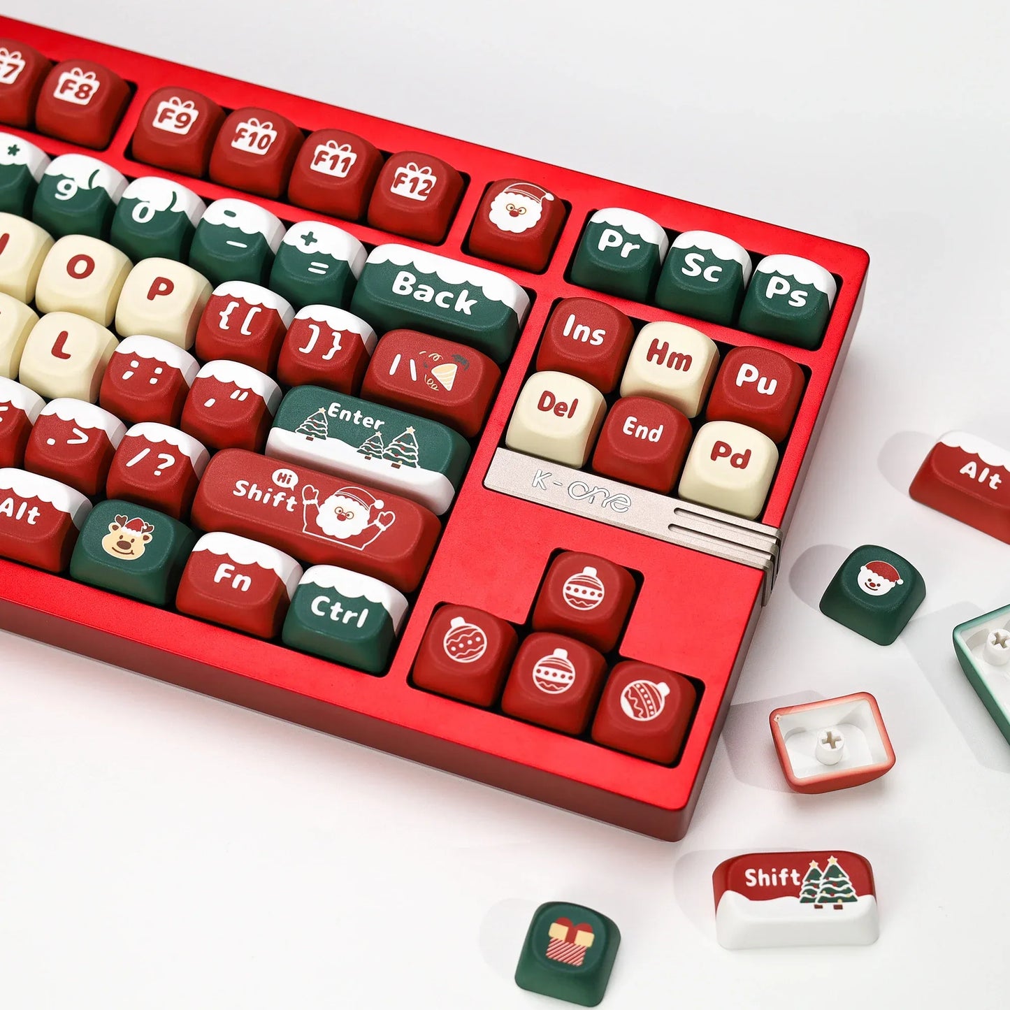 KBDiy Christmas Carnival Keycap Gift KOA Profile Sublimation PBT ISO Keycaps For 60 Wooting Magnetic Mechanical Keyboard Gaming