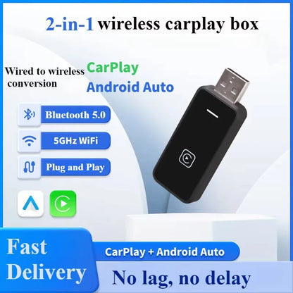 NEW mini Wireless CarPlay Android Auto Wireless Adapter Smart Mini Box Plug And Play WiFi Fast Connect Universal