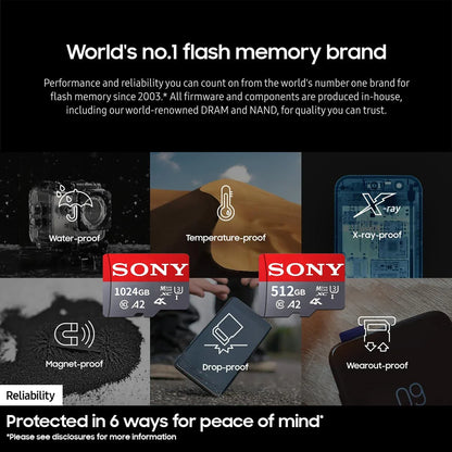 SONY SD Memory Card Extreme Micro TF SD Card 128GB 256GB 1TB 512GB A2 U3 V60 Flash Cards For Xiaomi Phone PC Camera
