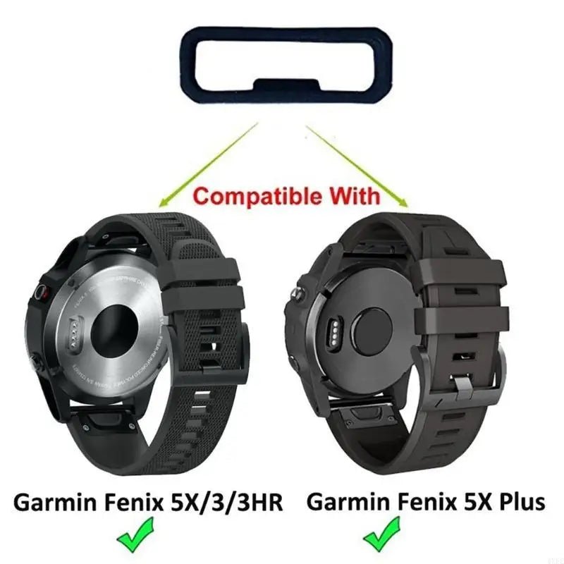5Pcs 20/22/26mm Rubber Watchbands Black Strap Loop Ring Silicone Watch Bands Accessories Holder For Garmin Fenix7 7X 6X 6 5X 5