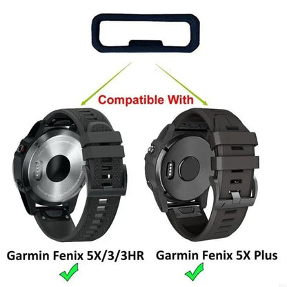 5Pcs 20/22/26mm Rubber Watchbands Black Strap Loop Ring Silicone Watch Bands Accessories Holder For Garmin Fenix7 7X 6X 6 5X 5