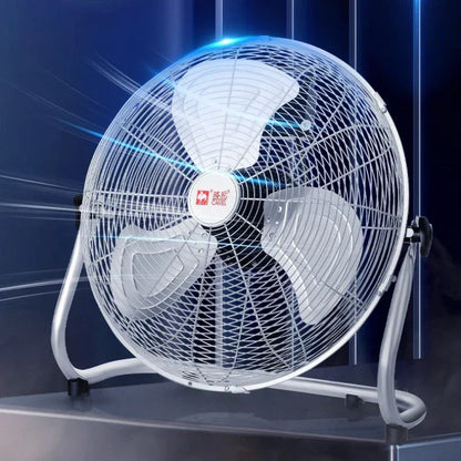 Commercial-Grade 360° Oscillating Pedestal Fan with Wide-Angle Airflow, Silent High-Power Industrial Blower for Factories/Homes