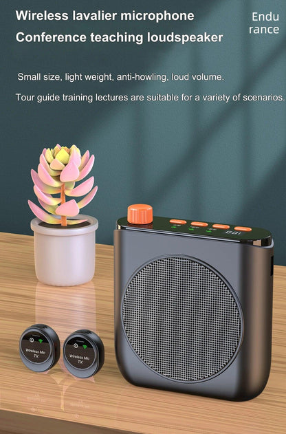 Portable Magnetic Megaphone Voice Amplifier Mini Audio Speaker with Microphone Rechargeable Loudspeaker for Teachers Tour Guider