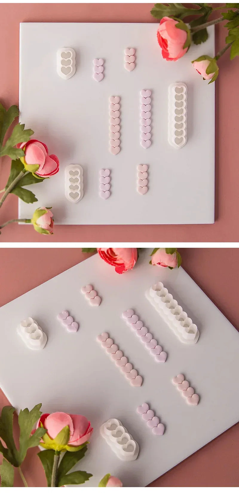 Valentine's Day Series Soft Ceramic Clay Molds Heart Jewelry Pendant Shape Cutting Mold DIY Polymer Clay Cutters Handmade Tools