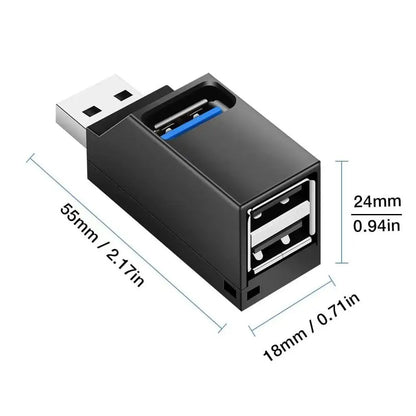 3 Ports USB One In Three Port Extender USB 3.0 Inline High Speed Transfer Data Splitter HUB Laptop Expansion