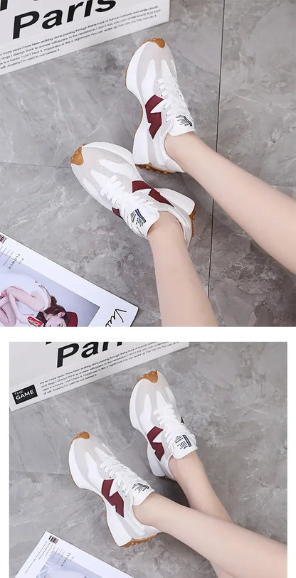 2026 New Women Casual Shoes Fashion Breathable Walking Flat Shoes Sneakers Women 2025 Gym Vulcanized Shoes White Female Footwear