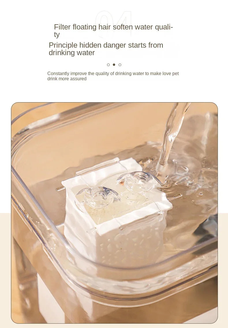 1000ml Automatic Pet Water Fountain Transparent USB Power Cat Water Dispenser for Indoor Dog and Cat Water Feeding Supplies