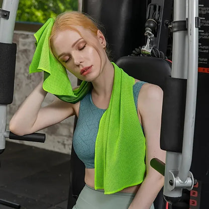 10PCS Portable Mini Silica Gel Set Cold Towel Polyester Fiber Outdoor Cooling Towel Fitness sports gym Run quick Dry Cool Towel