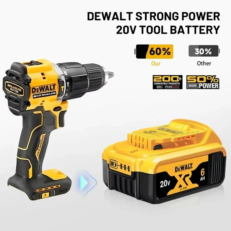 100% Original DeWalt 20V/60V 30 2.0Ah-9.0Ah MAX Battery Power Tool Replacement For DCB184 DCB181 DCB182 DCB200 Battery