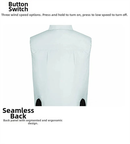 Summer Cooling Vest Men USB Charging Fan Sleeveless Jacket Air Conditioning Clothing Breathable Cool Working Coat for Outdoor Wo
