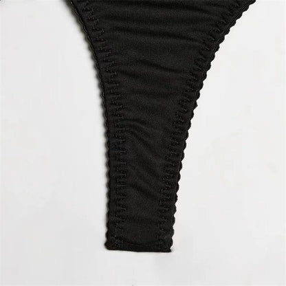 Comeondear Women Suspender Elastic Strap Intimate Underwear Black Plus Size Lingerie Belt Briefs Sexual Mesh Garter Bra Panties