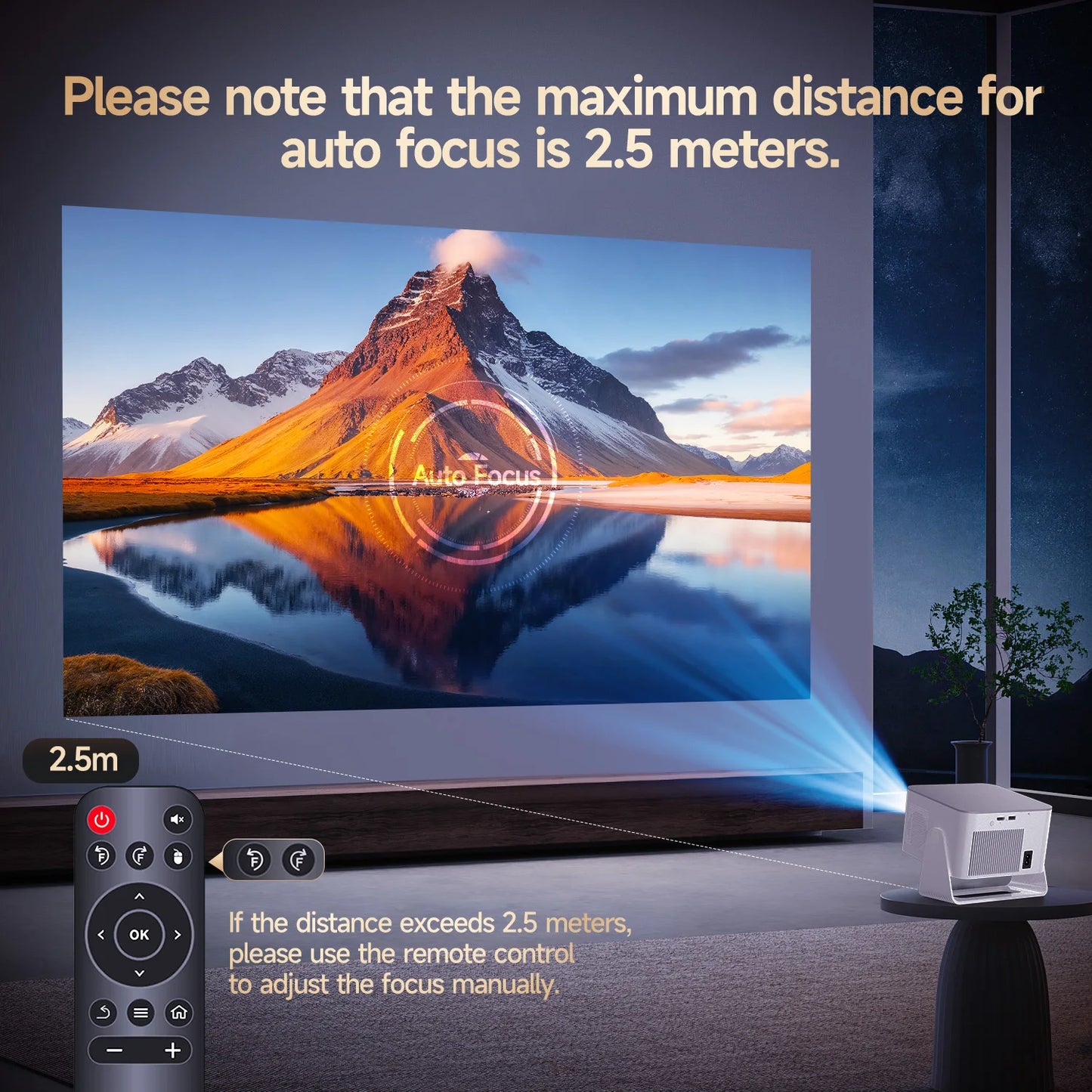 Magcubic Android 14 900ANSI Projector Auto Focus Native 1080P Support 8K With Wifi6 BT5.4 2+16G Portable Movie Outdoor HY350Max