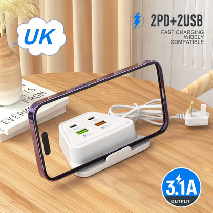 Universal Power Strip Electric Socket EU UK US Plug Desktop Socket Mobile Phones Charger Adapter For iPhone Samsung Xiaomi POCO