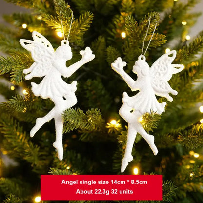 3Pcs Xmas Tree Pendants Snowflake Angel Deer Hanging Ornaments Christmas Decorations For Home Kids Toy New Year Party Decor