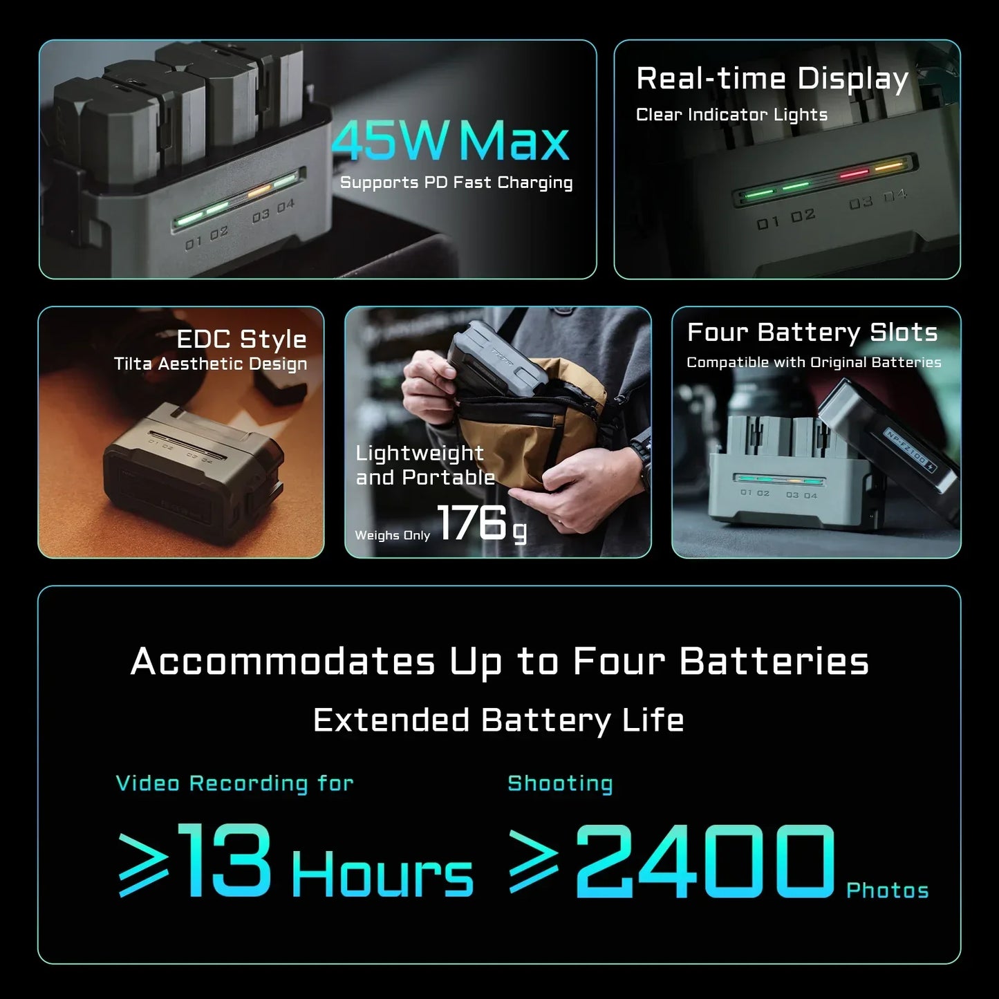 TILTA NP-FZ100 Battery for Sony Camera Battery Portable Charging Station Rechargeable Batteries Battery NP-FZ100/NP-FW50
