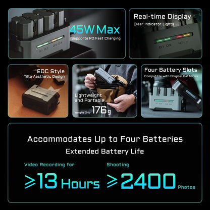 TILTA NP-FZ100 Battery for Sony Camera Battery Portable Charging Station Rechargeable Batteries Battery NP-FZ100/NP-FW50
