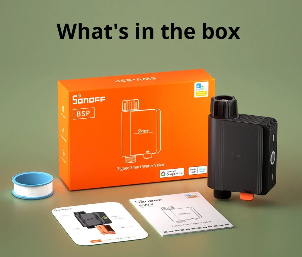SONOFF SWV SONOFF Water Valve SWV-BSP Faucet Smart Irrigation Controller Systerm Timer App Voice Control Via Alexa Google