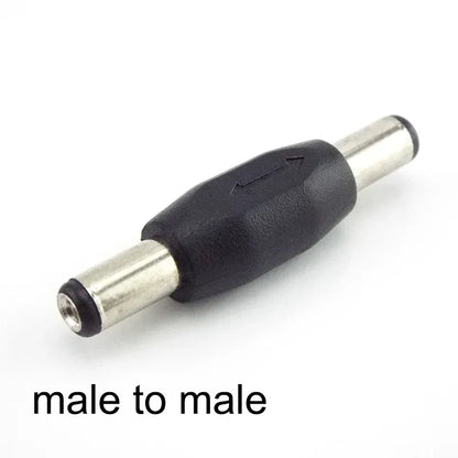 5.5*2.1mm / 5.5x2.1 mm DC double male to male Power Socket Connector CCTV female to   female Panel Mounting Jack Adaptor