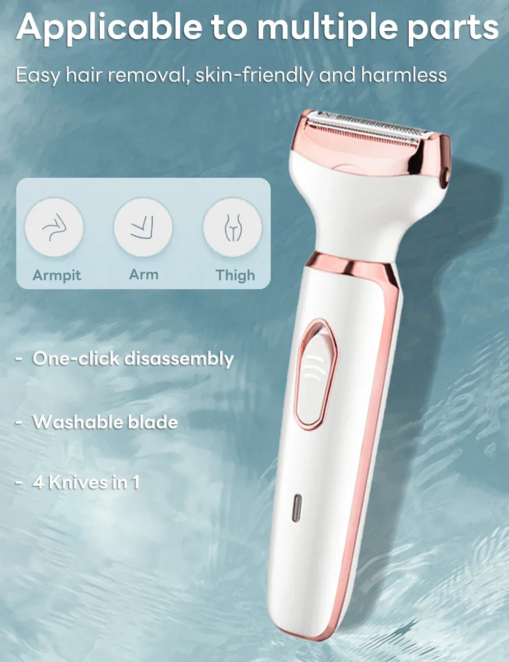 4 in 1 Electric Epilator Bikini Eyebrow Nose Women Lady Facial Hair Removal Trimmer Face Body Painless Female Shaver Depilator