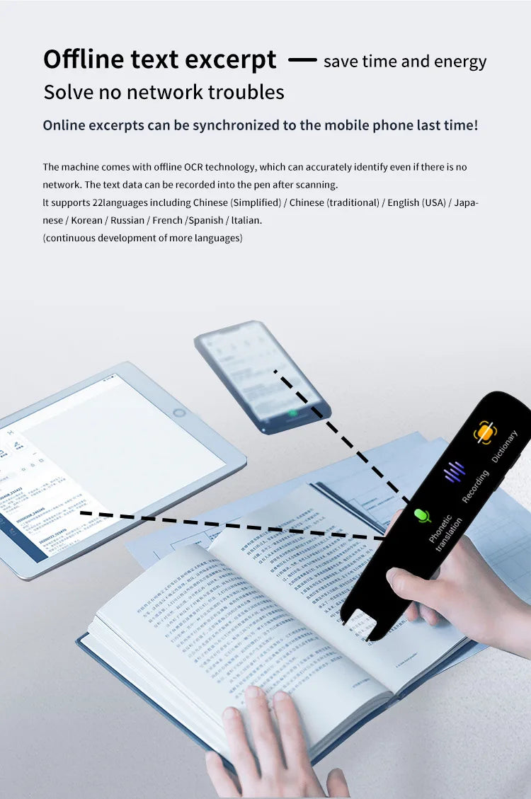 Translation Pen For Teacher Student Smart Voice Scan Translator Pen Multifunction Dictionary Translation Business Travel Abroad