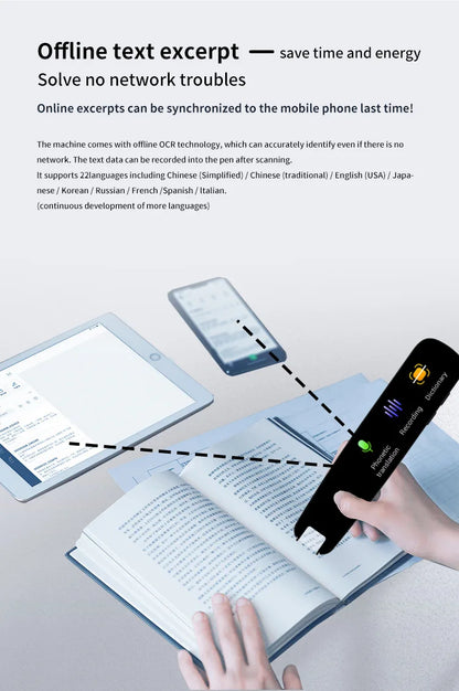 Translation Pen For Teacher Student Smart Voice Scan Translator Pen Multifunction Dictionary Translation Business Travel Abroad