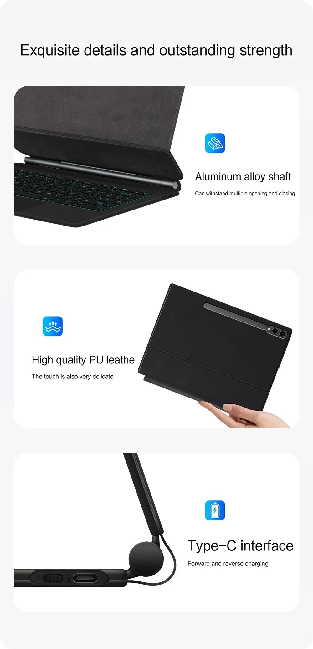 Keyboard Cover For Samsung Galaxy Tab S9 Ultra S10 S8 14.6 Inch S9U Tablet Magic Book Case X910 X916B X918U Backlight Touchpad