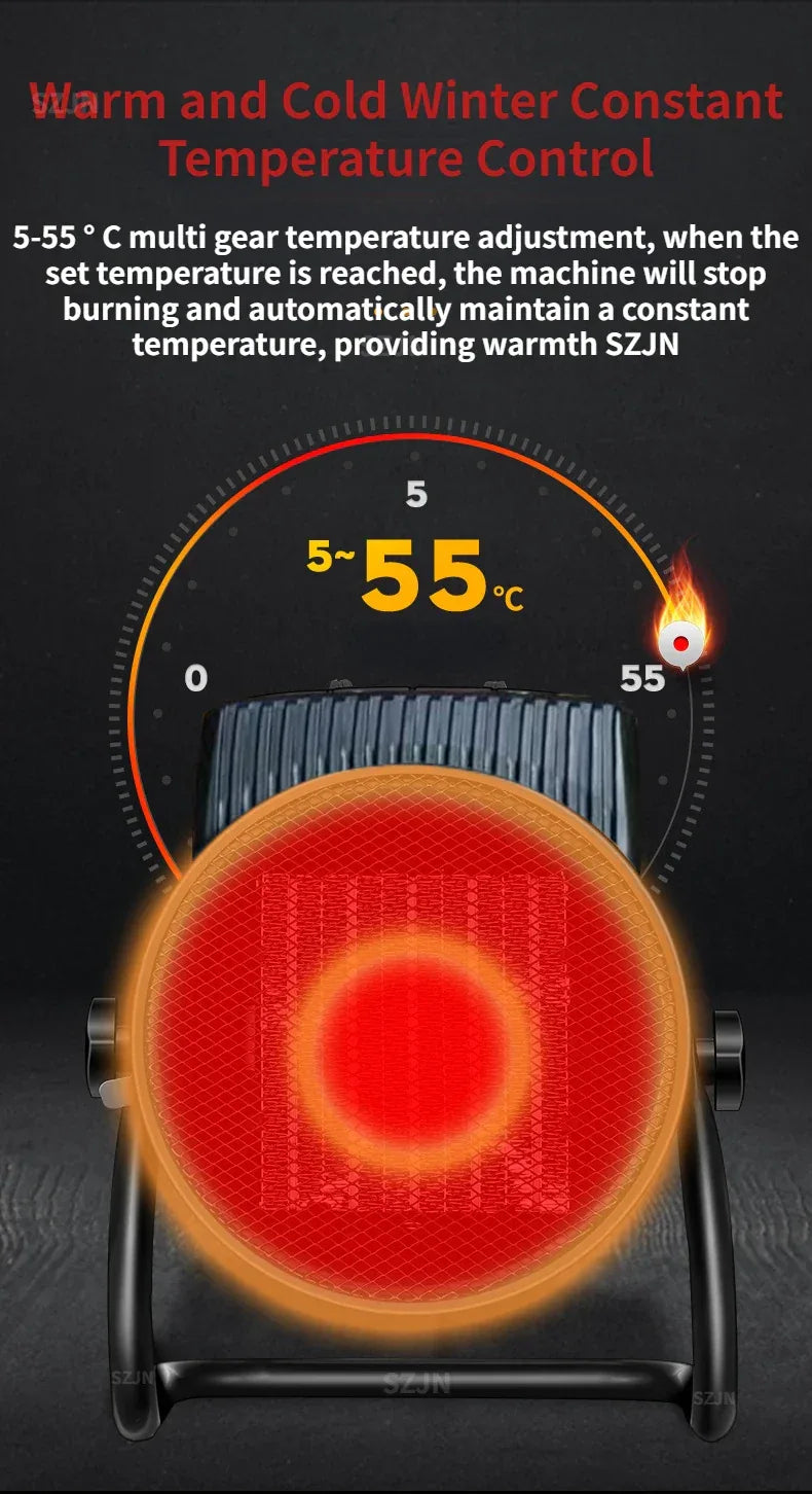 Industrial Portable Electric Heater Blower Natural Hot wind Adjustable Ceramic Heating Stove Radiator Thermal Air Warmer