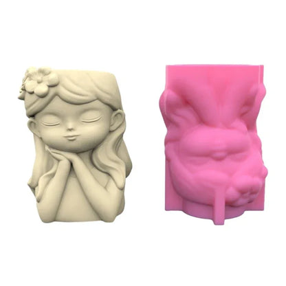 21 Types Nonstick Girls Pen Holder Mold Flower Pot Silicone Mold DIY Crafts Ornament Tool DIY Succulent Planter Mold