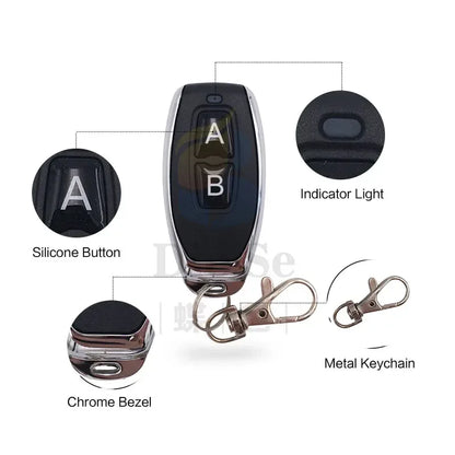 433Mhz RF Remote Control Circuit Universal Wireless Switch DC 5V 12V 24V 2CH rf Relay Receiver and Keyfob Transmitter for Garage
