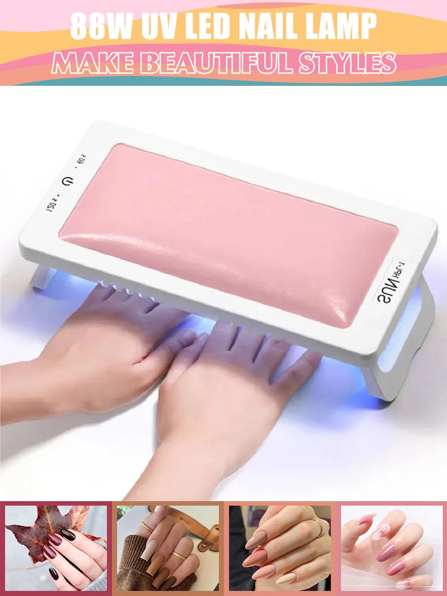 LINMANDA UV Led Nail Lamp With Leather Hand Pad Foldable Drying Lamp Home Use Nail Lamp For Drying Polish Varnish With USB Cable