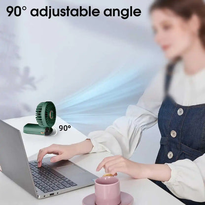 Handheld Mini Fan Foldable Portable USB Charging Neck Fan 1200mAh 5 Speed Settings  Suitable for Home and Outdoor Use