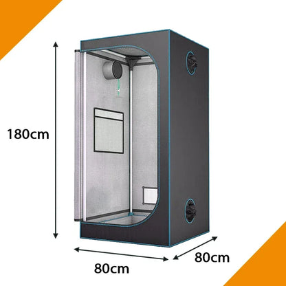 C-JP 80x80x180cm Plant Growth Tent with Observation Window, Raised Floor Stand, and Tool Kit