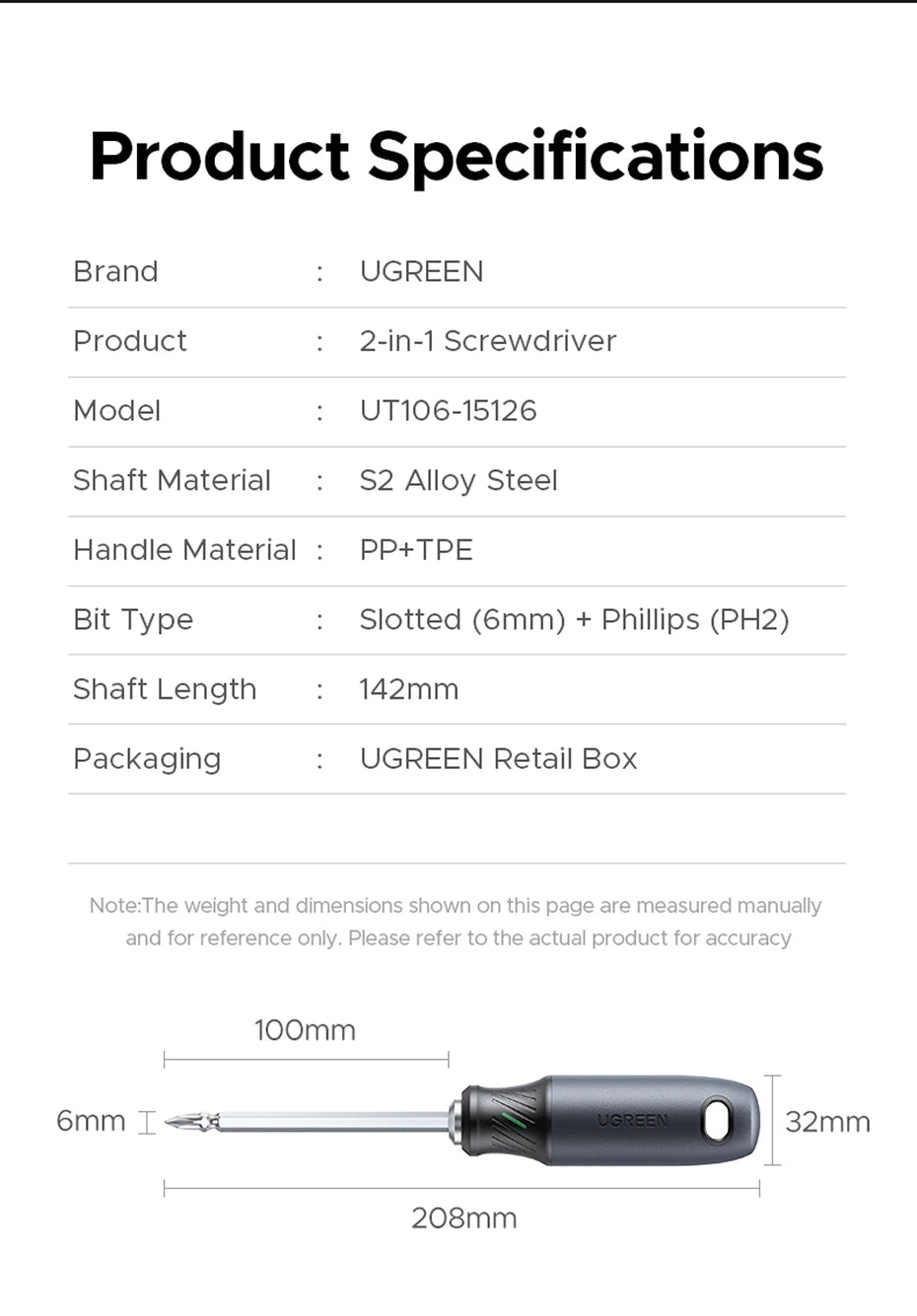UGREEN 2-in-1 Screwdriver S2 Allot Steel